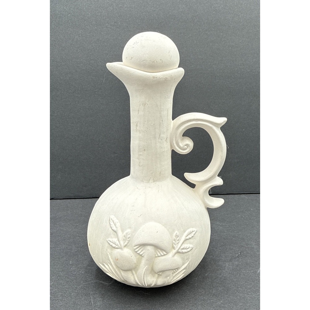 Vintage 3D Mushrooms Oil And Vinegar Cruet Ready To Paint MCM
